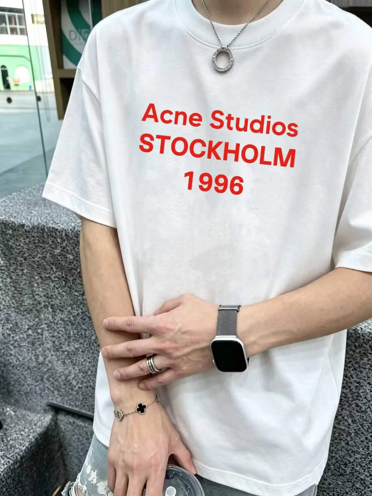 Acne*Studio niche Classic letter print, spring and summer New Arrival, double sand plain short-sleeved pure cotton fabric, different from ordinary fabrics, tight yarn, long-lasting washing without deformation, micro-wide version of T-shirts, same style for men and women. Color: Black White Blue Gray Size: S (90-130 pounds) M (125-140 pounds) L (135-160 pounds) XL (160-180 pounds) XXL (180 pounds)